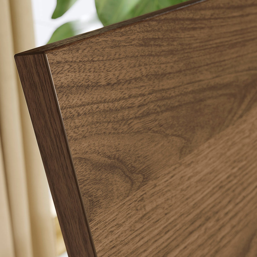 RÅDMANSÖ bed frame, brown walnut effect/Leirsund, 220x148 cm