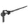 RÄCKA curtain rod combination, with wall/ceiling brackets/with finials black, 70-120 cm