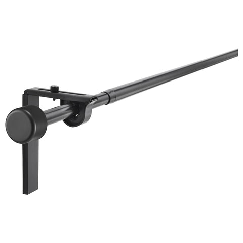 RÄCKA curtain rod combination, with wall/ceiling brackets/with finials black, 70 cm