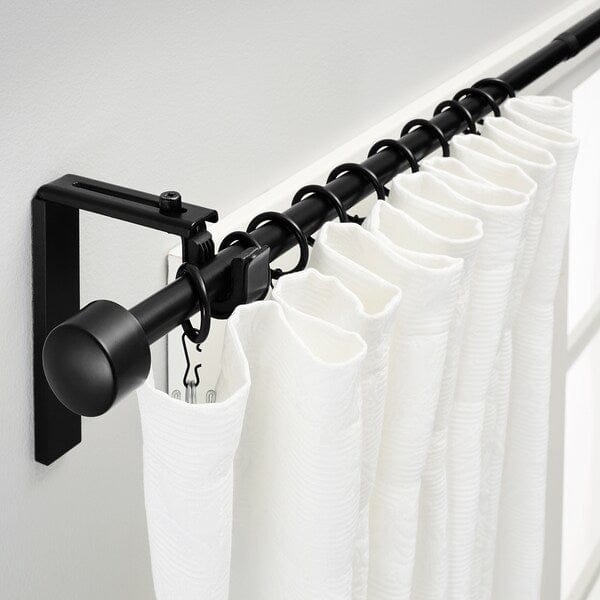 Ikea RÄCKA - Curtain rod combination, black, 120-210 cm