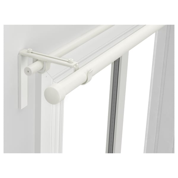 RÄCKA / HUGAD double curtain rod combination, white, 120-210 cm