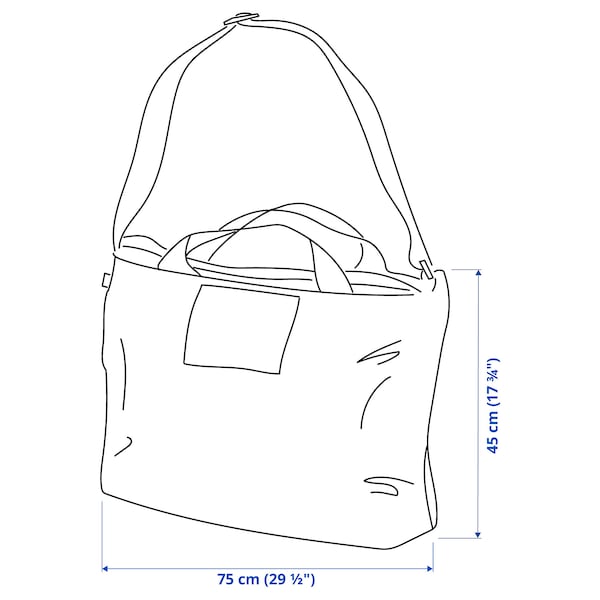 RÄCKLA - Folding bag, lilac/green,75x45 cm/55 l