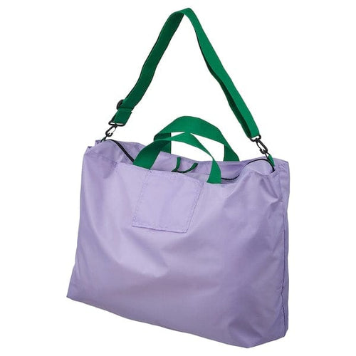 RÄCKLA - Bag, foldable, lilac/green, 75x45 cm/55 l