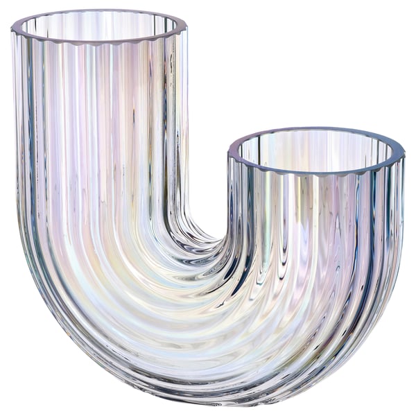 RÄFFELBJÖRK vase, mother-of-pearl colour, 20 cm