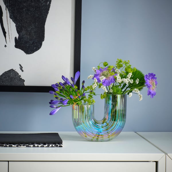 RÄFFELBJÖRK - RÄFFELBJÖRK Vase, mother-of-pearl colour, 12 cm