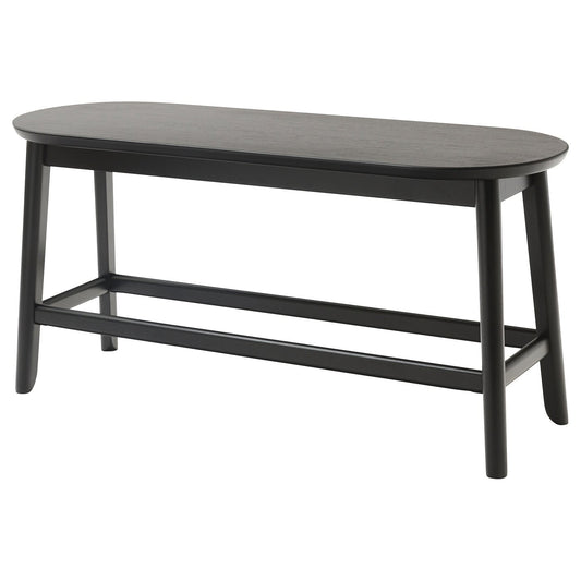 RÄVSTEN bench, black, 93x93 cm