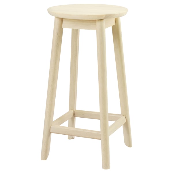 RÄVSTEN - RÄVSTEN Bar stool, counter height rubberwood, 62 cm