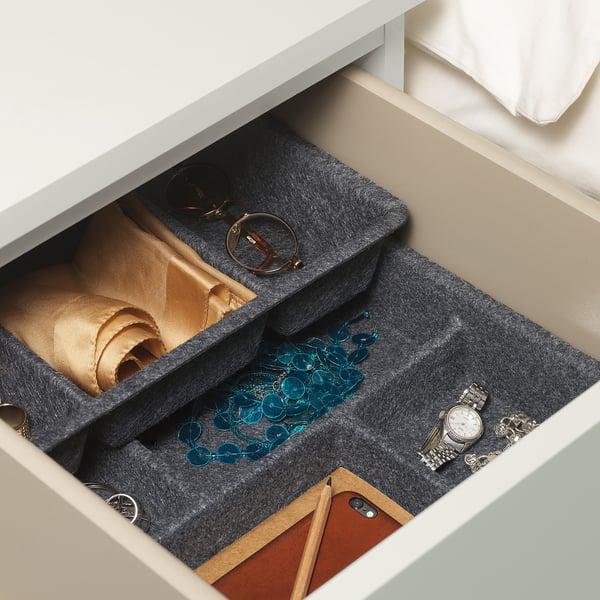RAGGISAR - RAGGISAR Tray, dark grey, 40x30 cm