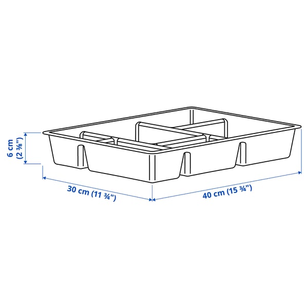 RAGGISAR - RAGGISAR Tray, dark grey, 40x30 cm