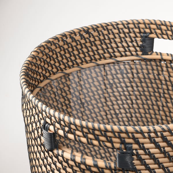 RÅGKORN plant pot, in/outdoor dark grey/beige, 32 cm