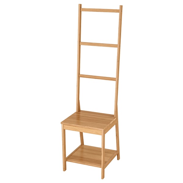 RÅGRUND towel rack chair, bamboo, 39x140x44 cm