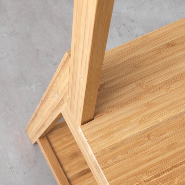 RÅGRUND towel rack chair, bamboo, 39x140x44 cm