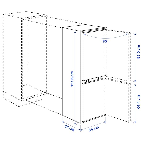 RÅKALL - Frigorifero/congelatore, IKEA 500 integrato,153/79 l