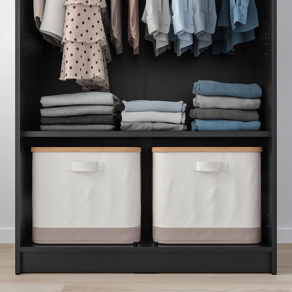 RAKKESTAD wardrobe with 2 doors, black-brown, 79x176 cm