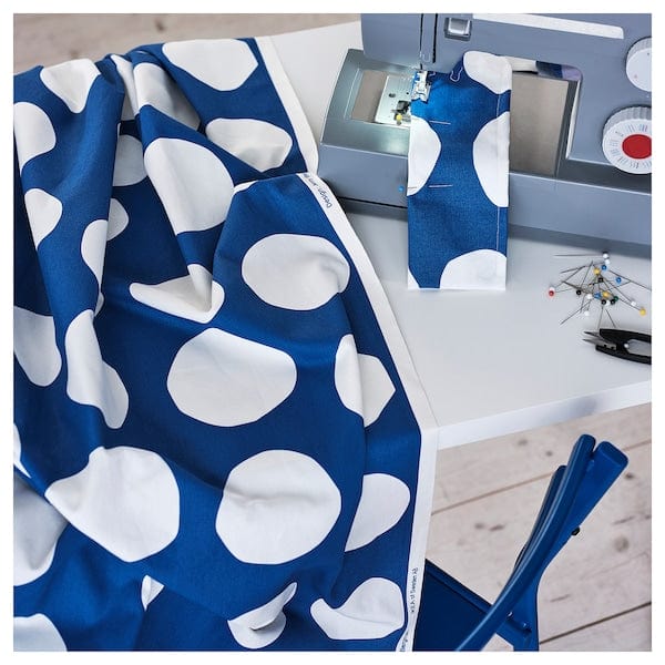 Ikea RAKLOSTA - Pre-cut fabric, blue/white, 150x300 cm