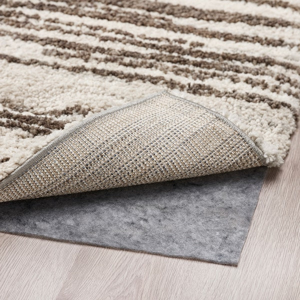 RAKSTRÄCKA - Rug, high pile, off-white/grey, 200x300 cm