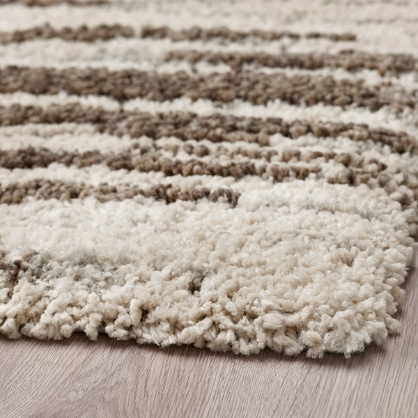 RAKSTRÄCKA - Rug, high pile, off-white/grey, 200x300 cm