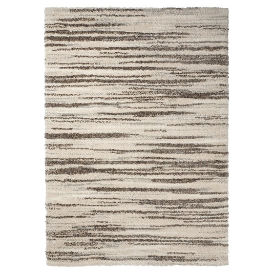 RAKSTRÄCKA - Rug, high pile, off-white/grey, 200x300 cm