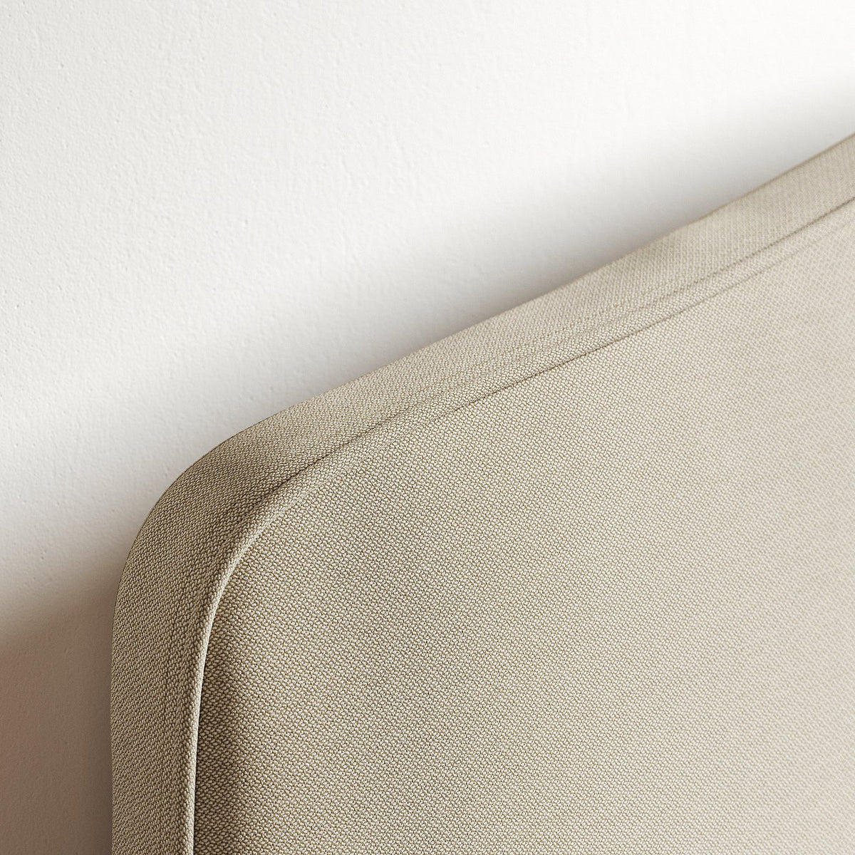 RAMNEFJÄLL upholstered bed frame, Idekulla beige/Lindbåden, 140x200 cm