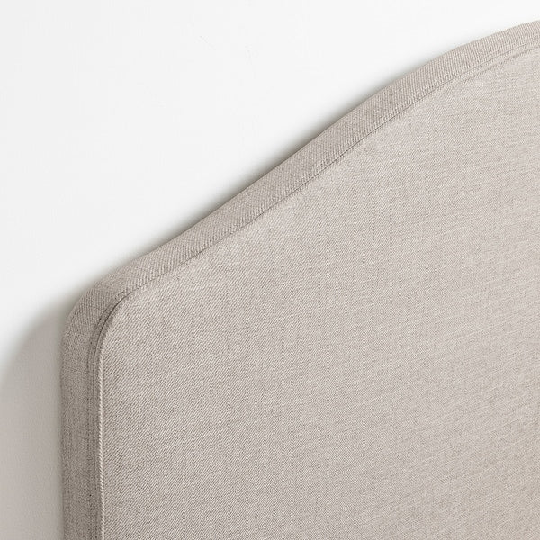 RAMNEFJÄLL - Upholstered bed frame, Kilanda light beige/Lindbåden,160x200 cm