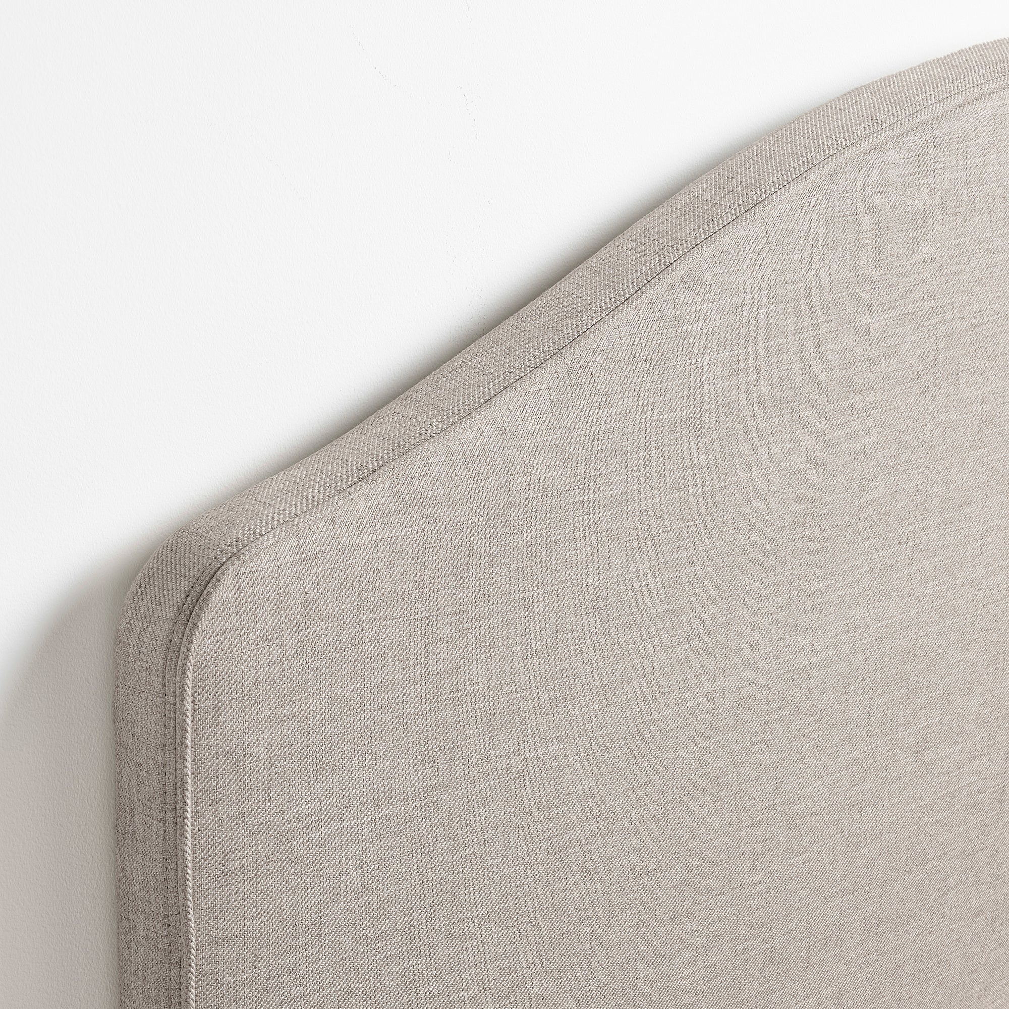 RAMNEFJÄLL upholstered bed frame, Kilanda light beige/Lindbåden, 140x200 cm