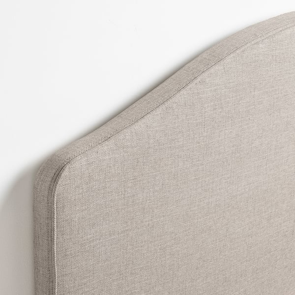 RAMNEFJÄLL - Upholstered bed frame, Kilanda light beige/Luröy,140x200 cm