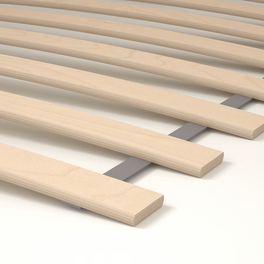 Ikea RAMNEFJÄLL - Upholstered bed frame, Kilanda light beige/Luröy,90x200 cm