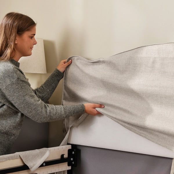 Ikea RAMNEFJÄLL - Upholstered bed frame, Kilanda light beige,140x200 cm