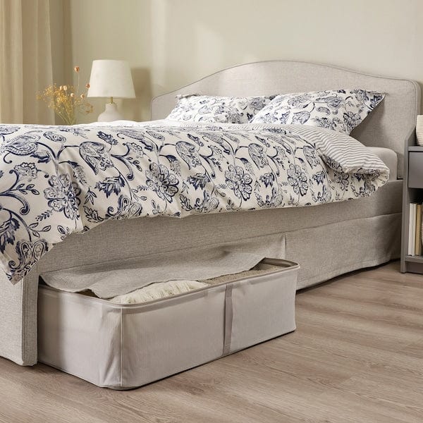 Ikea RAMNEFJÄLL - Upholstered bed frame, Kilanda light beige,140x200 cm