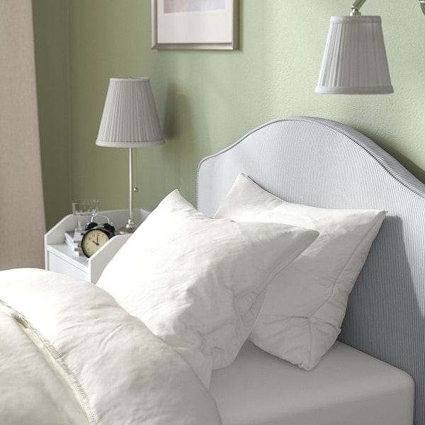 Ikea RAMNEFJÄLL - Upholstered bed frame, Klovsta grey/white/Luröy,90x200 cm
