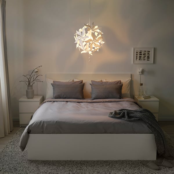 RAMSELE - RAMSELE Pendant lamp, flower/white, 43 cm