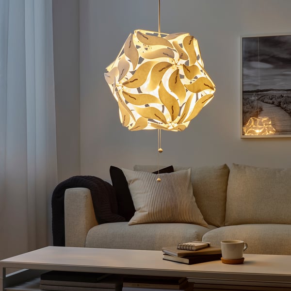 RAMSELE - RAMSELE Pendant lamp, flower/white, 43 cm