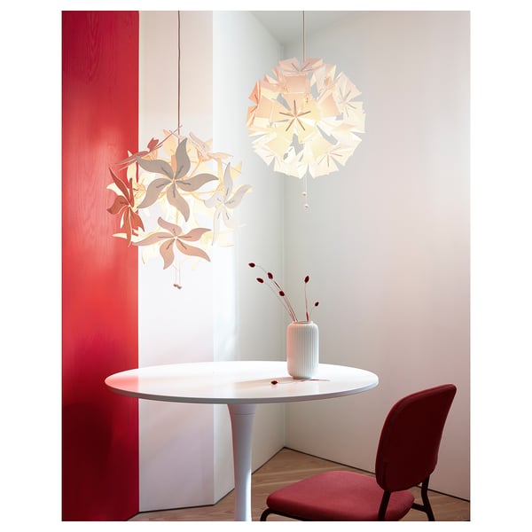 RAMSELE - RAMSELE Pendant lamp, flower/white, 43 cm