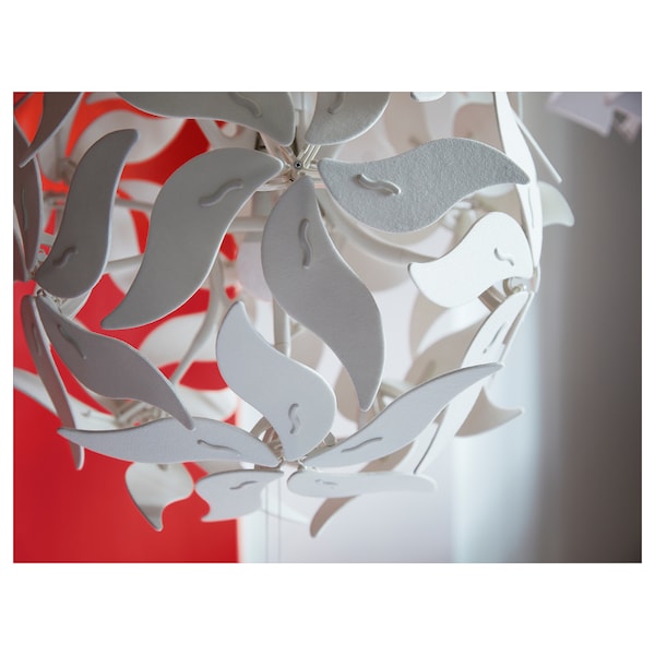 RAMSELE - Pendant lamp, flower/white, 43 cm