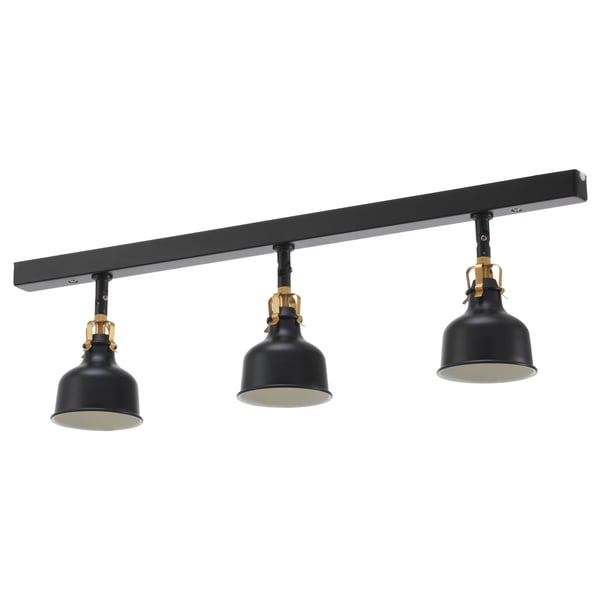 RANARP ceiling track, 3-spots, black, 74 cm