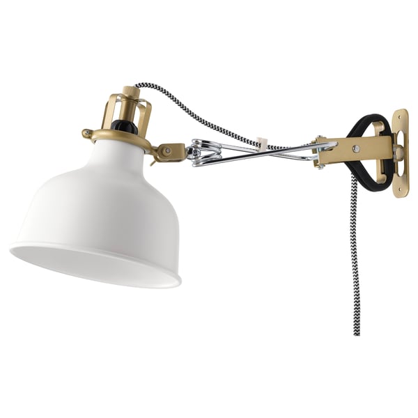 RANARP wall/clamp spotlight, off-white, 14 cm