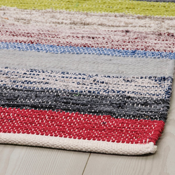 RANGSTRUP rug, flatwoven, handmade/cotton assorted colours, 70x180 cm