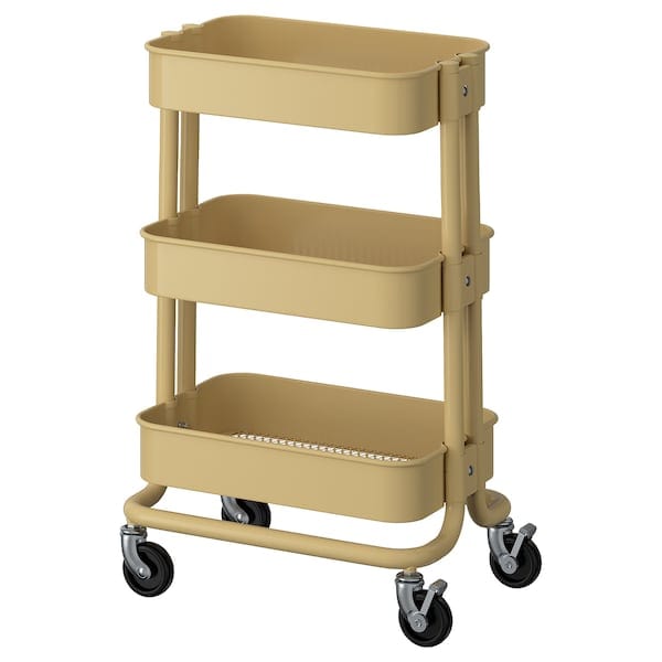 Ikea RÅSKOG - Trolley, beige-yellow,28x38x61 cm