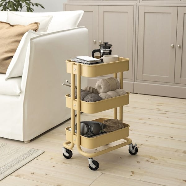 Ikea RÅSKOG - Trolley, beige-yellow,28x38x61 cm