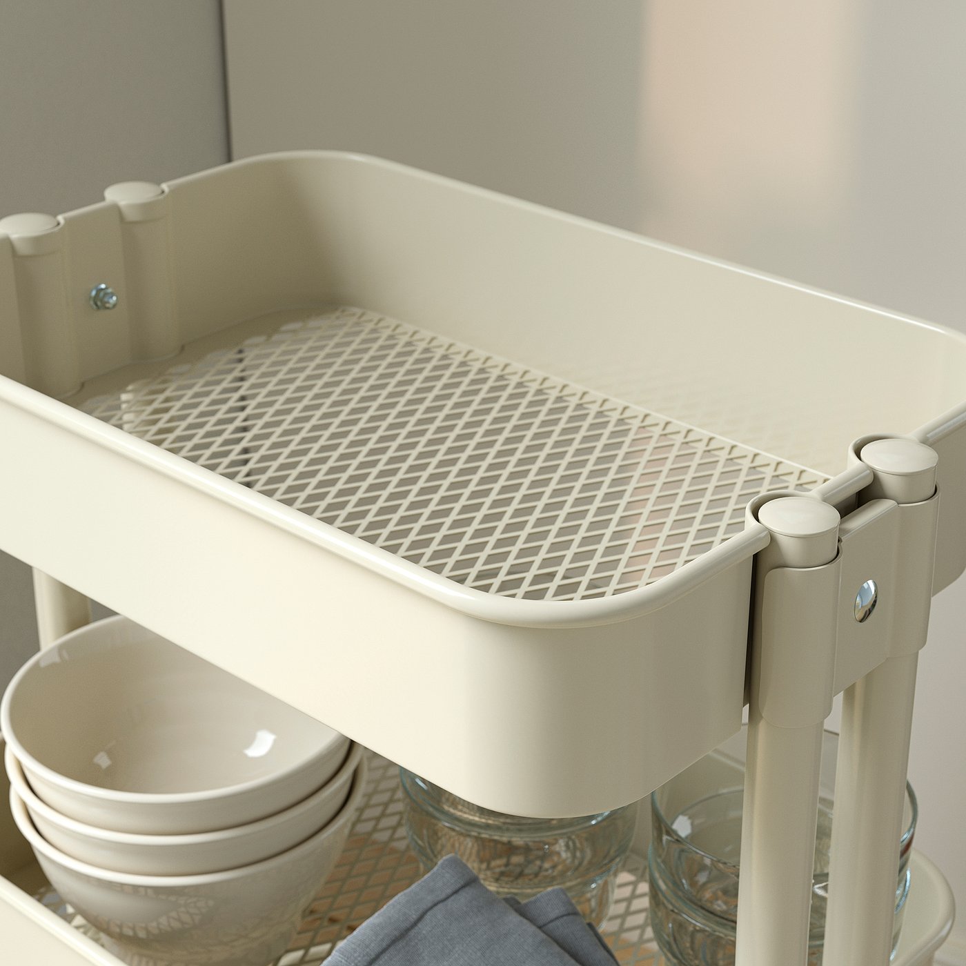 RÅSKOG trolley, beige, 35x45x77 cm