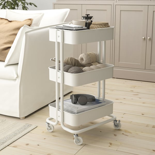 RÅSKOG trolley, white, 35x45x77 cm