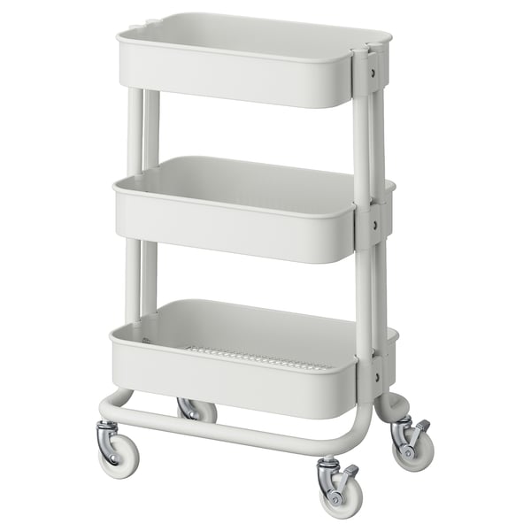 RÅSKOG trolley, white, 28x38x61 cm