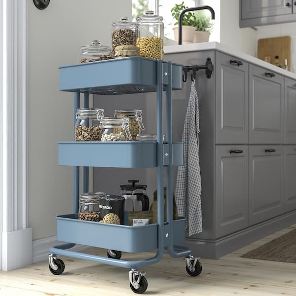 Ikea RÅSKOG - Trolley, grey-blue,35x45x77 cm