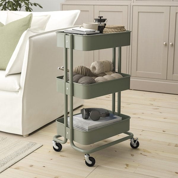 Ikea RÅSKOG - Trolley, grey-green,35x45x77 cm