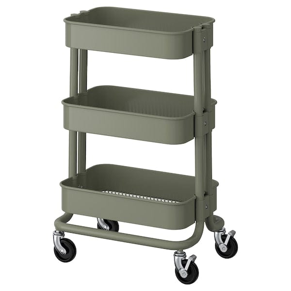 Ikea RÅSKOG - Trolley, grey-green,28x38x61 cm