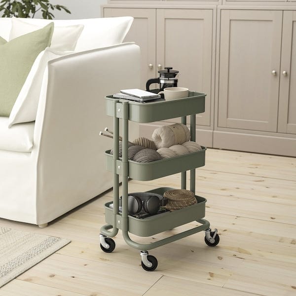 Ikea RÅSKOG - Trolley, grey-green,28x38x61 cm