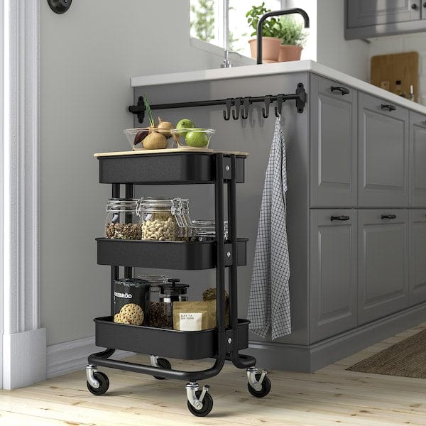 Ikea RÅSKOG - Trolley, black,28x38x61 cm