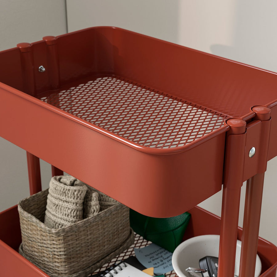 RÅSKOG trolley, red-brown, 35x45x77 cm