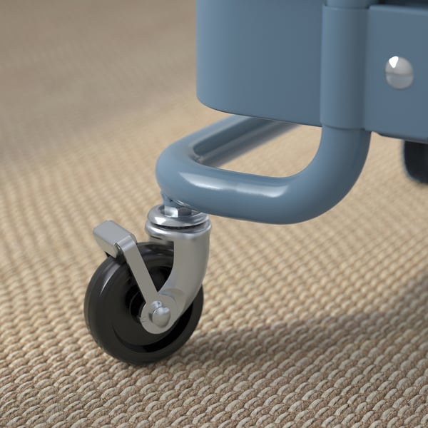 RÅSKOG / NORRÅVA - RÅSKOG / NORRÅVA Trolley with lid, grey-blue, 35x45x77 cm