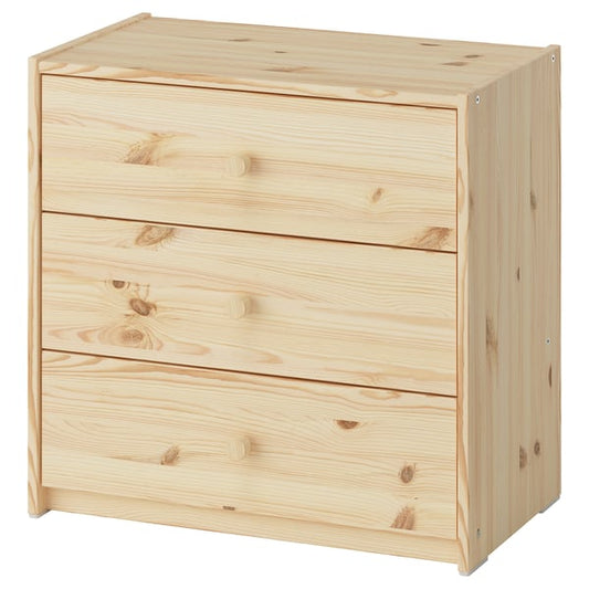 RAST chest of drawers with 3 drawers, pine, 60x59 cm